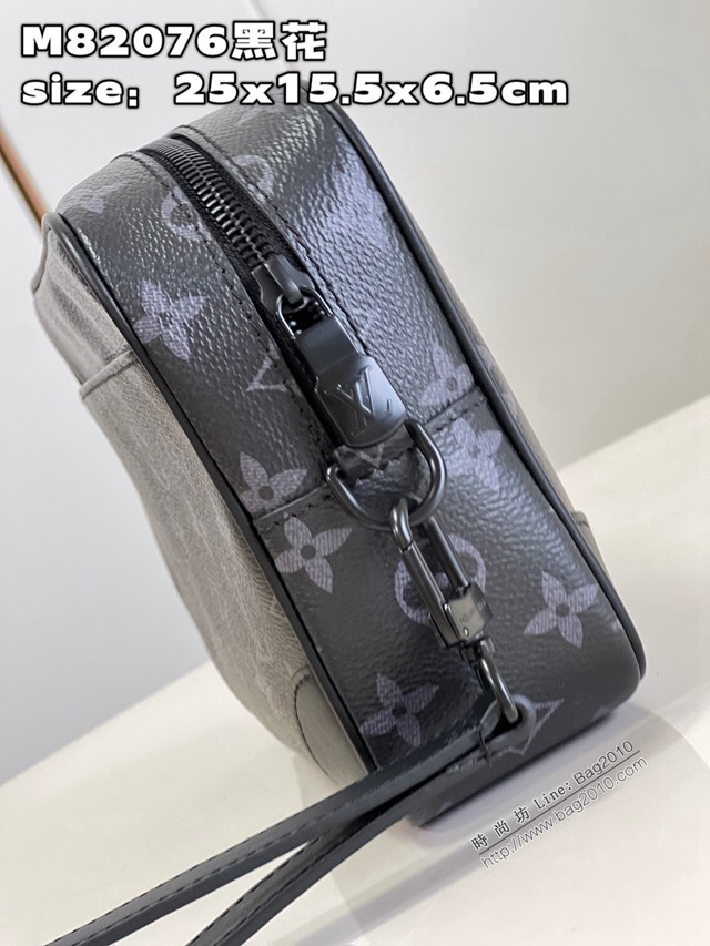 LV專櫃2023新款Pochette Kasai手包 M82076黑花 路易威登黑花男士手拿包 dn1287